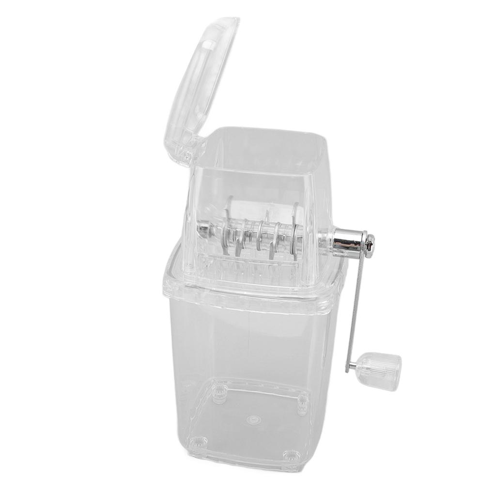 Hand Cranked Ice Crusher Clear Rustproof Multifunctional Manual Ice Crusher for Home Kitchen Transparent
