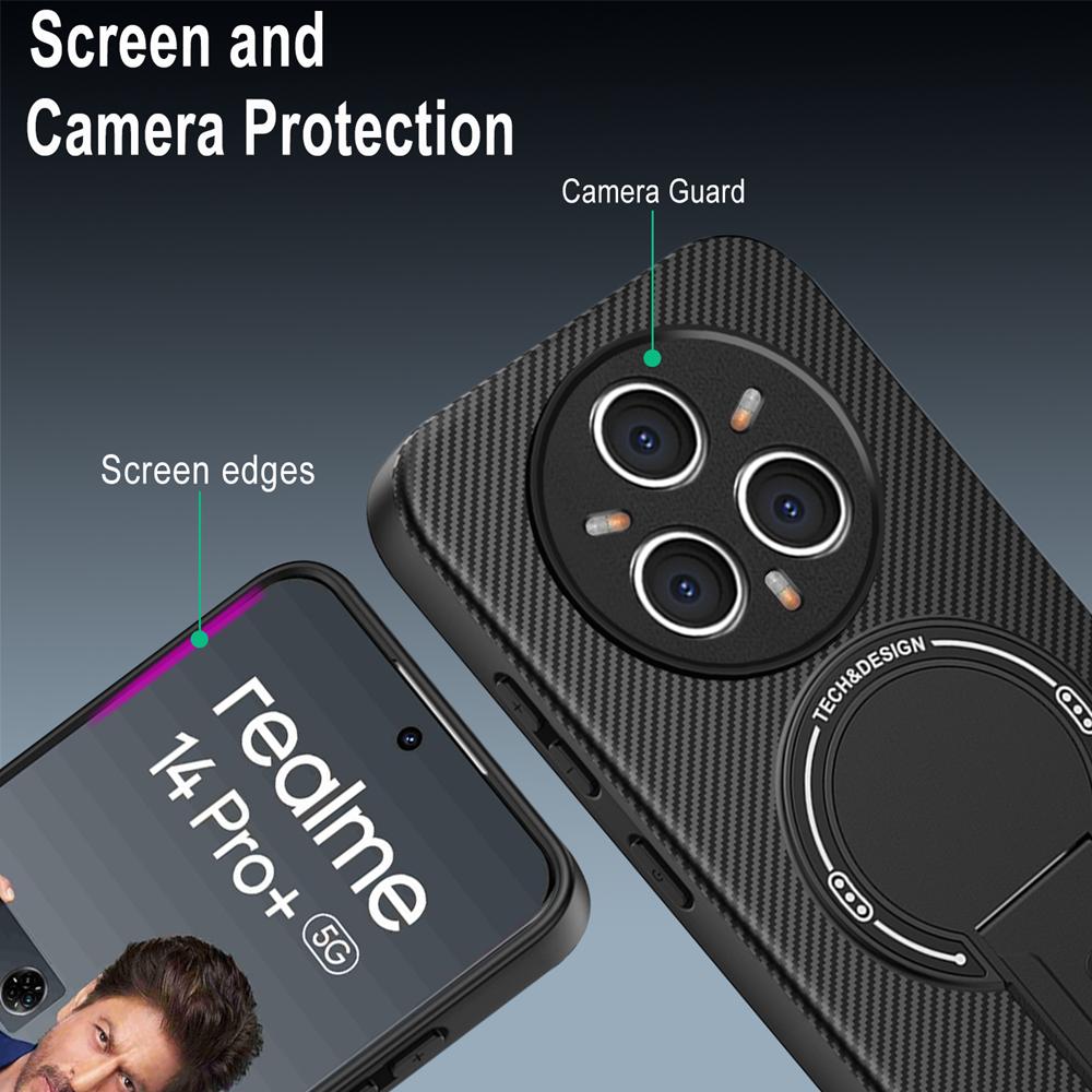 Armor Shockproof Magsafe Wireless Charge Magnetic Bracket Stand Phone Case For OPPO Realme 14 Pro 5G Pro+ Plus Back Cover