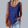 Women's Top, Commuting Sequins, Loose Fitting, Round Neck Vest, Comfortable and Casual