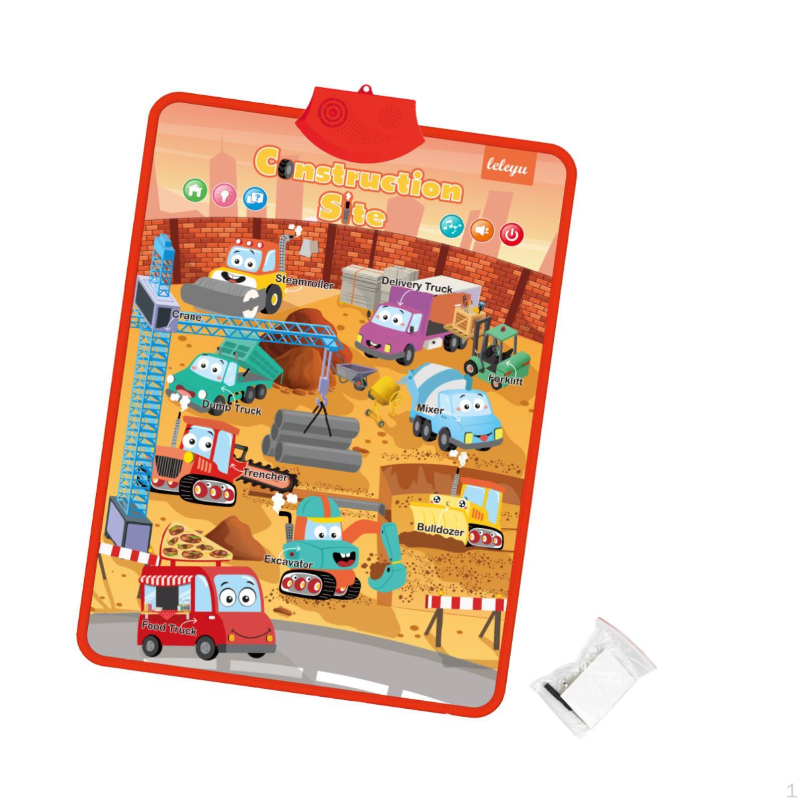 

Kids English Sound Book Toy Decor Wall Chart for Kindergarten Preschool Boys Construction Site