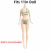 Soft Cloth Fashion Doll Beachwear Floral Print Doll Swimwear Doll Swimsuit Clothes  Doll Dress Up