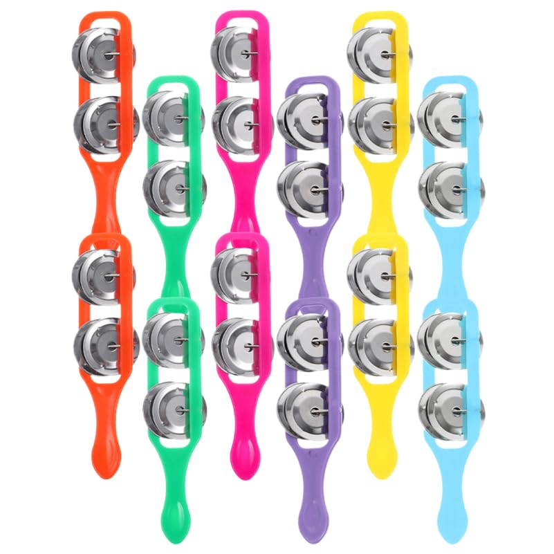 STOBOK Sleigh Bells, 12-Piece Hand Bell Set for Kids, Perfect for Parties, Performances, Daycare, Music Classes, Events, and as a Gift