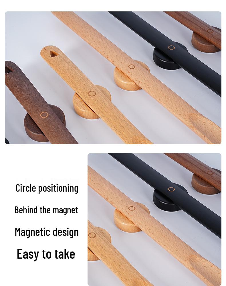 Long Handle Wooden Magnetic Shoehorn - Easy Shoe Lifting for Elderly and Pregnant Women