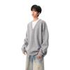 Retro V-Neck Knit Sweater for Men - Two-Piece Look, Arctic Fleece, High-Quality Long Sleeve Pullover