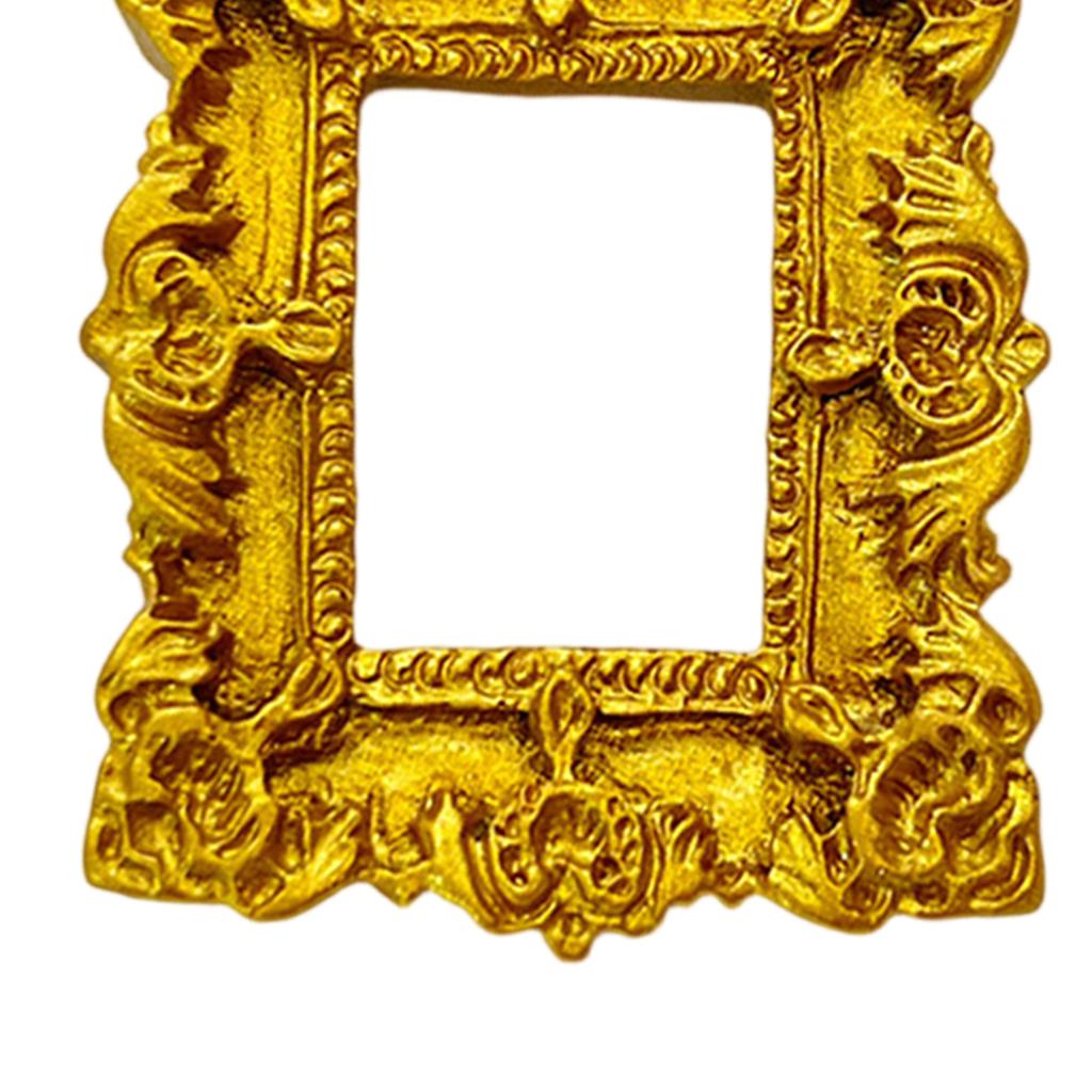 Pack of 10 Gold Small Baroque Style Picture Frames Vintage Mini Picture Frames for DIY Jewelry Display Holiday Photography Decor