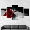 Red Rose Flower Book Scene 5 Piece Five Panel Wall Canvas Print Modern Art Poster Picture Home Decor Gift For Him For Her