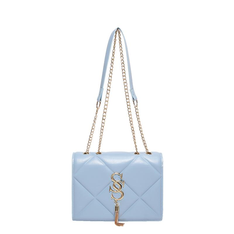 

Маленька жіноча сумка на ланцюжку, літо 2024, нова сумка через плече, універсальна жіноча сумка в іноземному стилі, корейська версія, ніша, жіноча сумка з бахромою синій