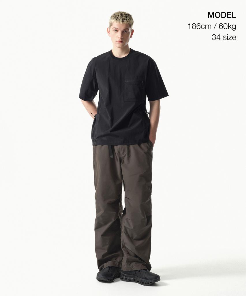MUSINSA STANDARD [City Leisure] Np Side Zipper Parachute Pants [Mud Grey]