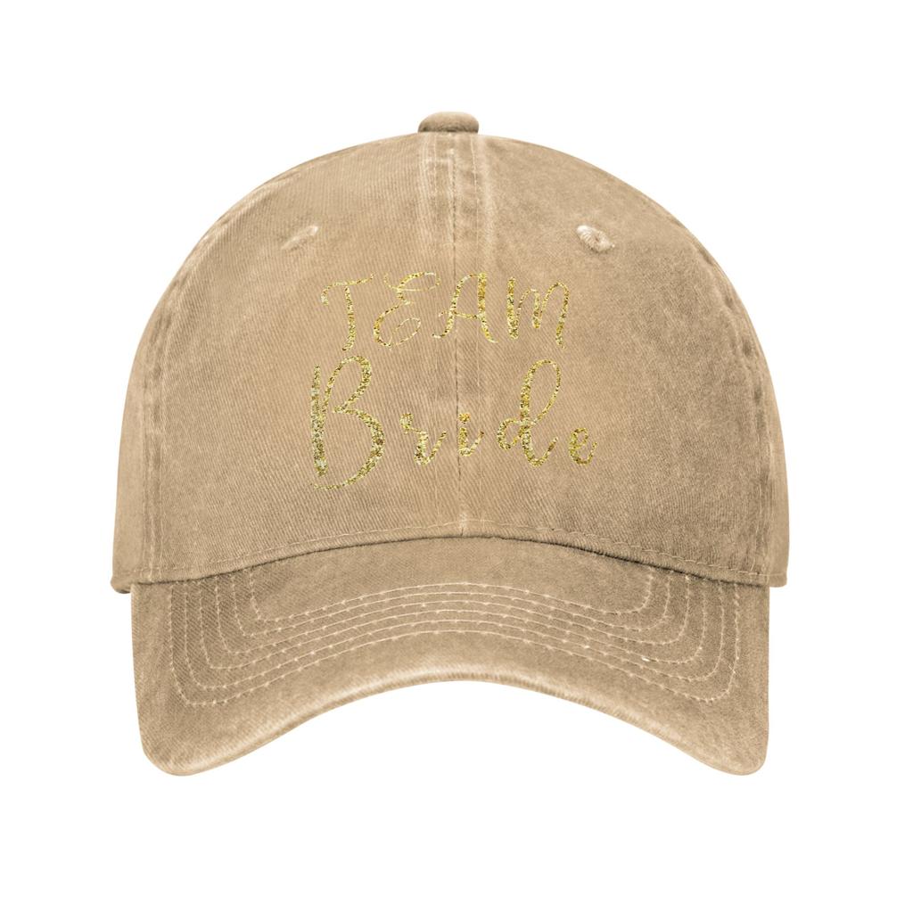 Unite In Gold- Elevate Your Hen Party With The Stylish Team Bride Washed Baseball Cap Sun Trucker Hat Men Women Baseball Caps