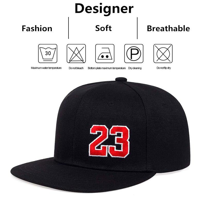 Unisex 23 Number Letter Embroidery Hip-Hop Hats Outdoor Adjustable Casual Baseball Caps Sunscreen Hat