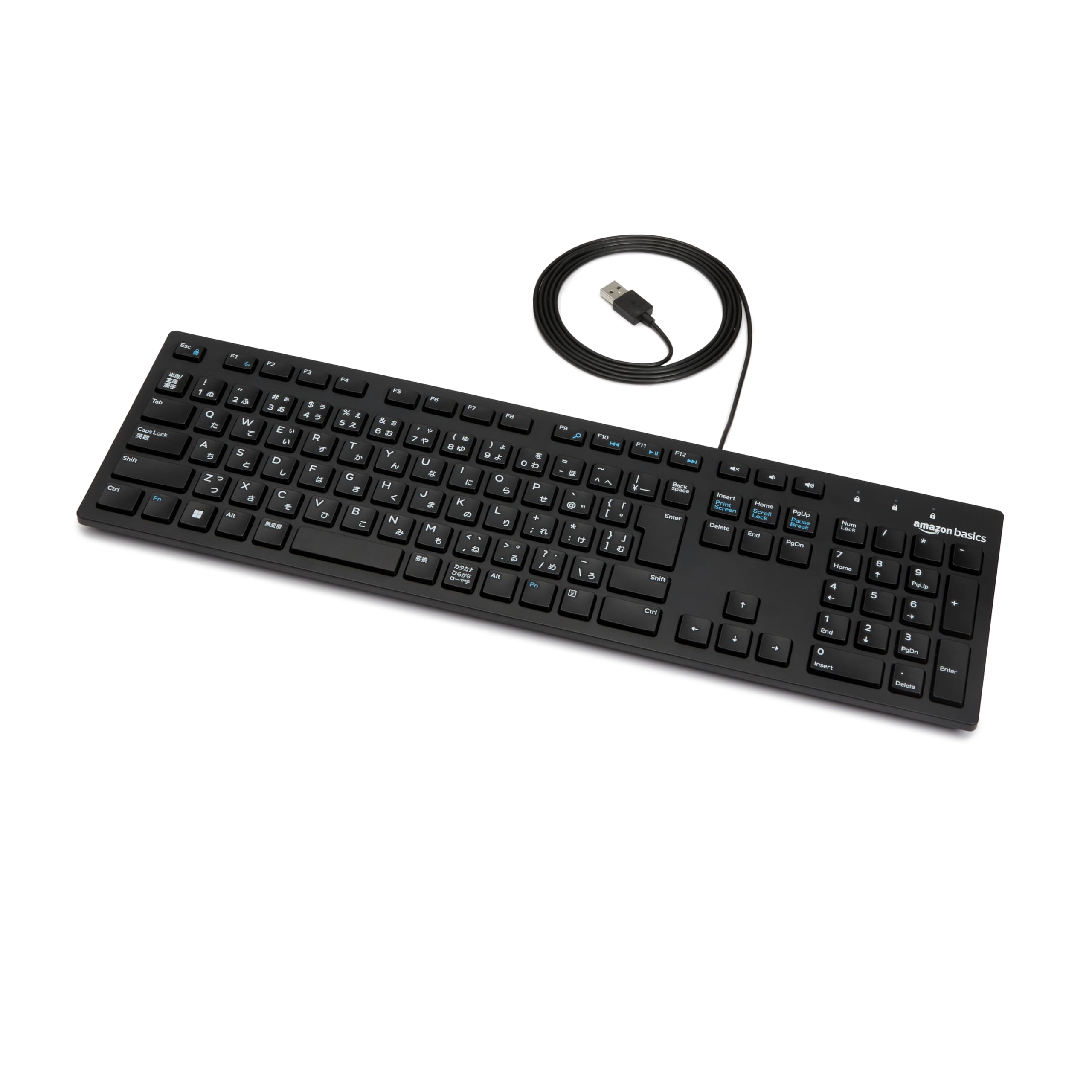 

Amazon Basics Wired Japanese Black Keyboard, Layout, чорний