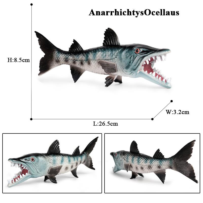 Oenux Animali Marini Modello Action Figures Pesci Oceanici Pesce Vela Persico Cernia Salmone Figurine per Acquario Giocattolo Educativo in PVC per Bambini