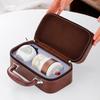 Portable Travel Tea Set, Ceramic Teapot & Cups with Storage Bag for Outdoor & Gift