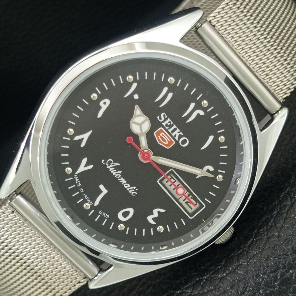 

AUTOMATIC VINTAGE REFURBISHED SEIKO 5 6309A JAPAN MENS BLACK WATCH a442449-1