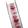 2 Roll Valentine's Day Ribbons Gift Wrapping Wired Heart for Wreath Party