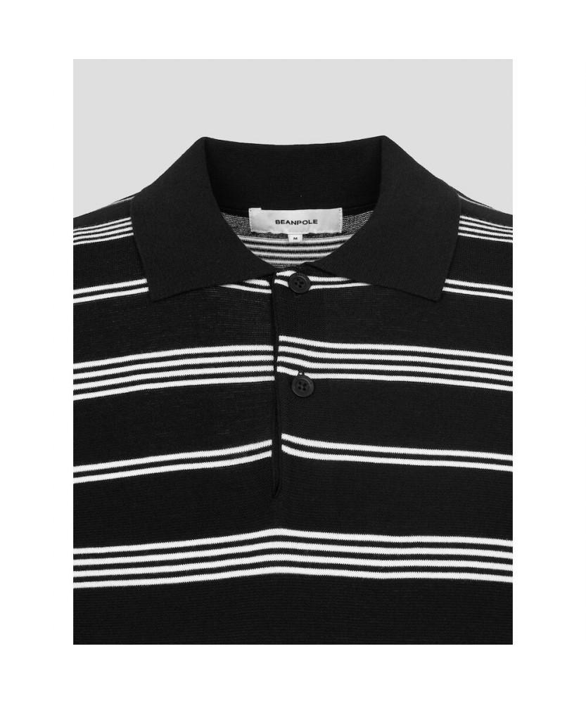 Binpolmen Striped Collar Neck Knit Black