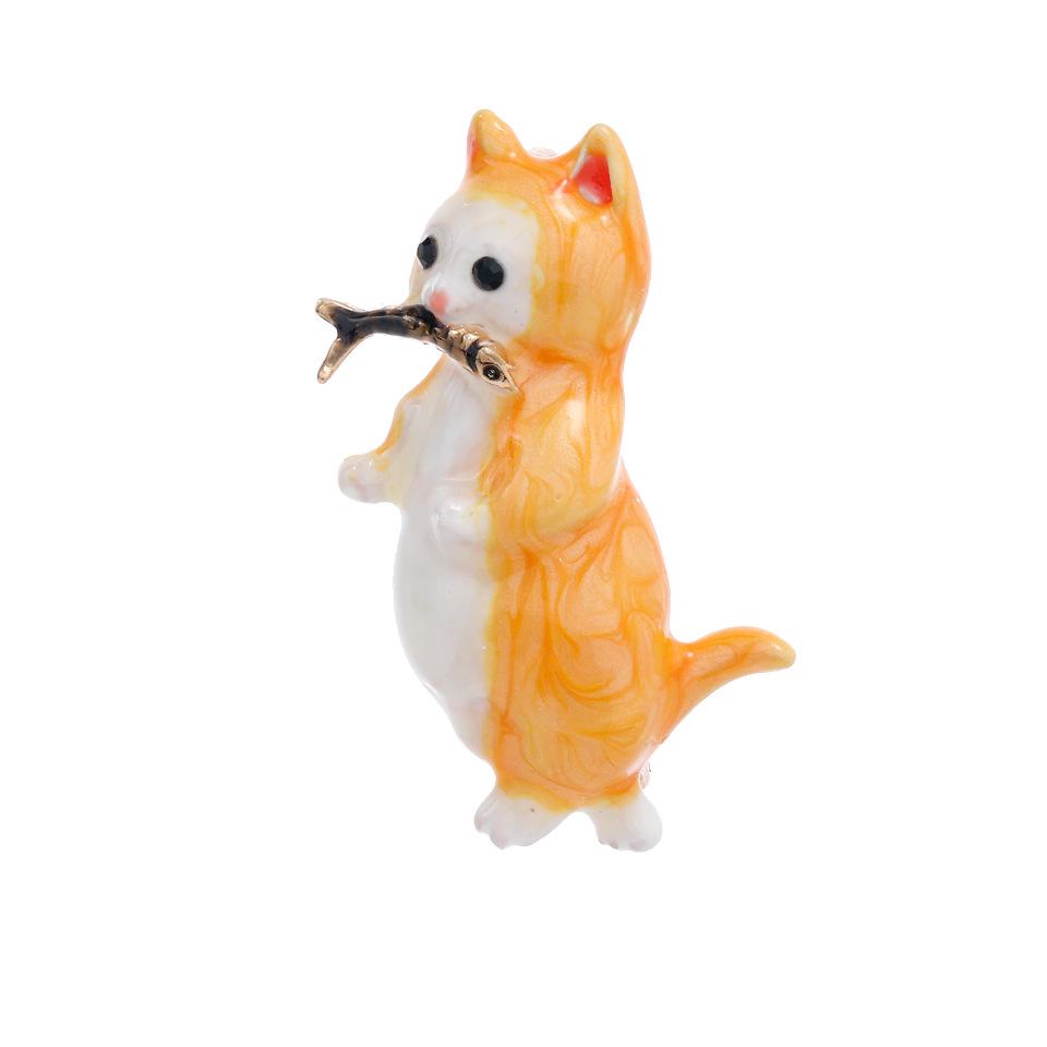 Urocza emaliowana broszka z kotem: Modna przypinka do koszul, kapeluszy i toreb