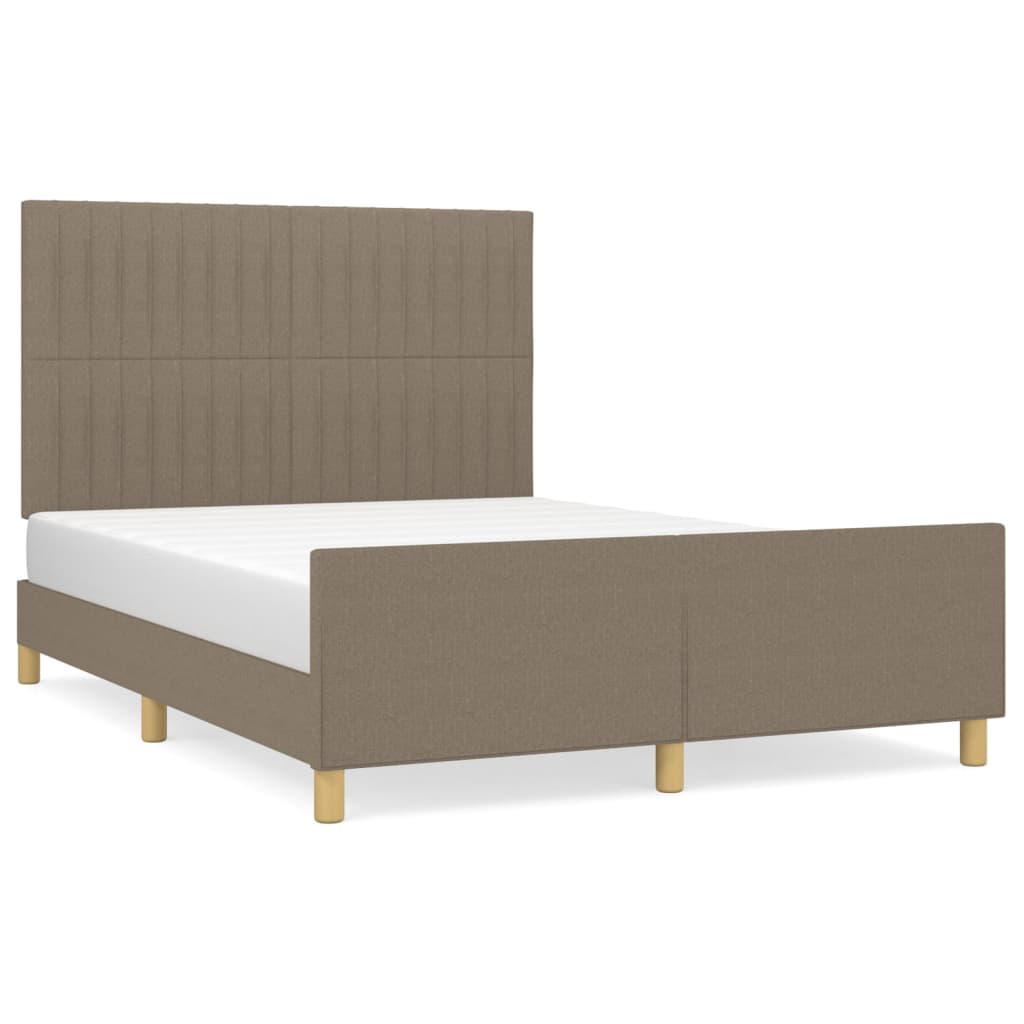 Vidaxl Rama Łóżka Bez Materaca, Taupe, 140X200 Cm, Obita Tkaniną
