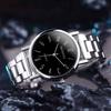 Fashion Men Quartz Watch Luxury Silver Band Analog Watch for Mens Clock Reloj Hombre