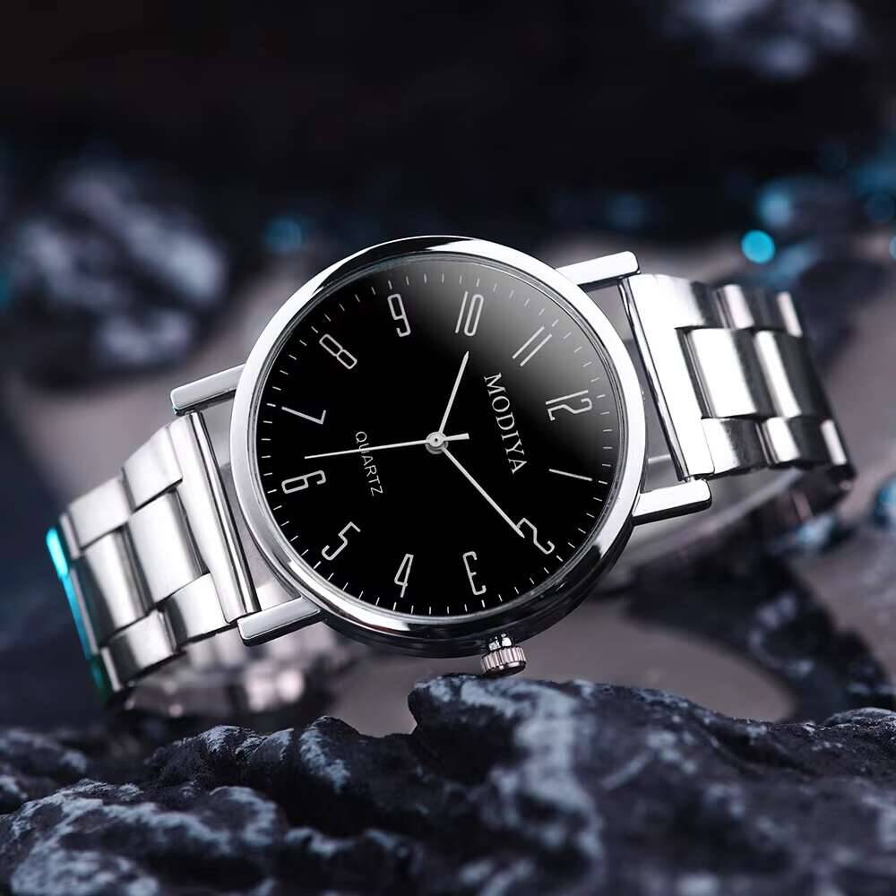 Fashion Men Quartz Watch Luxury Silver Band Analog Watch for Mens Clock Reloj Hombre