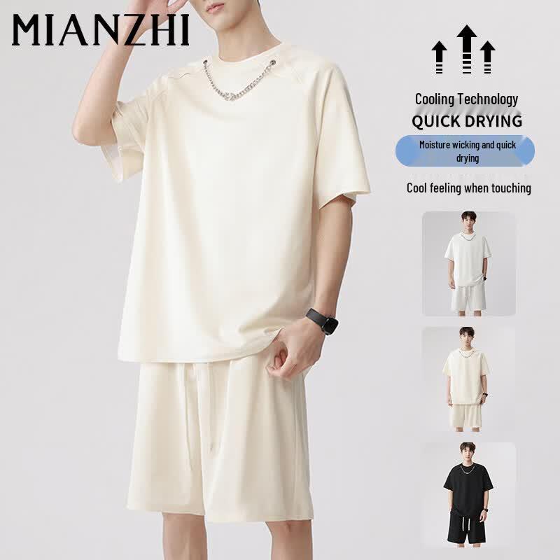 

Men s Quick-Dry Short Sleeve T-Shirt & Shorts Set M
