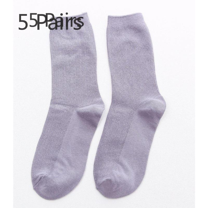 5 Pairs Socks Women's Spring and Summer Cotton Socks Mid-calf Socks College Style Tide Personality Versatile Double Needle Long Tube Stacked Socks