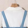 Girls Fashion Dress Summer Kids Sweet Short-sleeved Shirt-skirt Fold Wear Denim Vest Dress