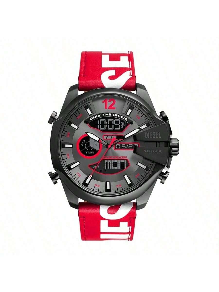 Diesel Silver Blue Two-Tone Stainless Steel Strap Men s Quartz Movement DZ4647 красный