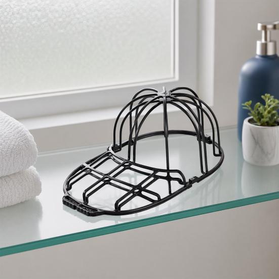 Gabbia per Lavaggio Cappelli per Lavatrice, Rastrelliera Pulitore per Cappelli da Baseball con Design a Rete Vuota, Chiusura laterale a fibbia, Lavatrice per Cappelli in Plastica