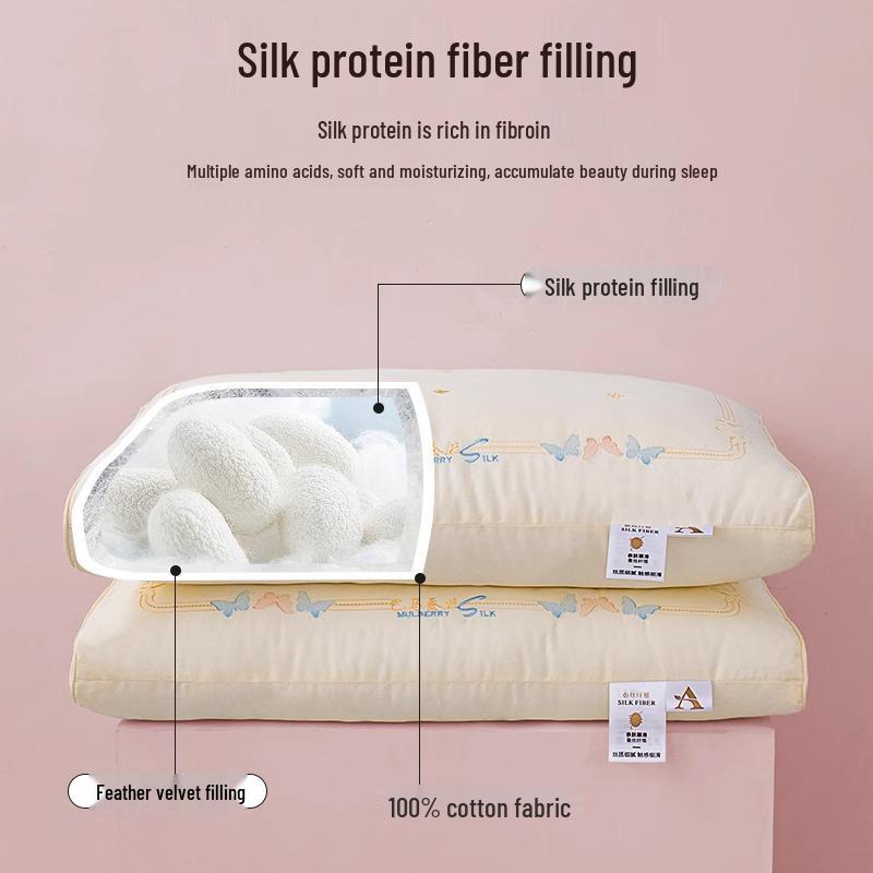 Class A 100% Cotton Ultra-Soft Pillow Pair - Neck Protection & Spine Support