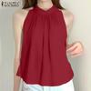 ZANZEA Women Casual O-neck Off Shoulder Sleeveless Tank Tops