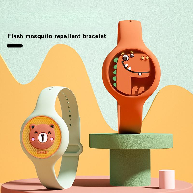 Mosquito Repellent Bracelet Cartoon Luminous Children's Watch Portable Flash Mosquito Repellent Button Anti Mosquito Watch