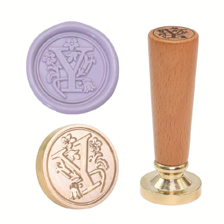 Brass Wax Seal Stamp Ergonomic Wood Handle for Personalizing Stationery and Card Making 1PC