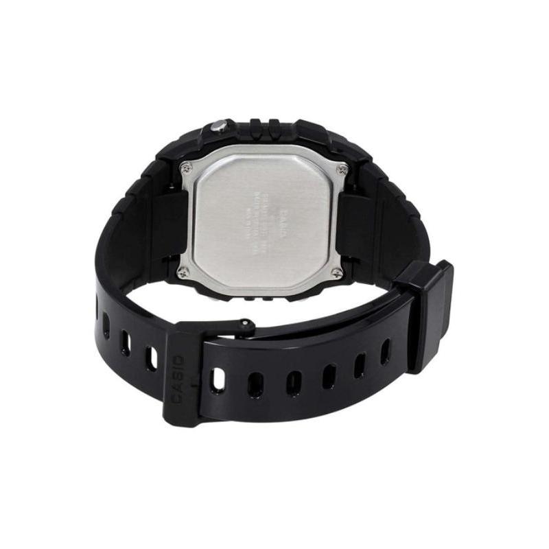 Casio YOUTH series - silicone small squares, fashionable and retro, LCD display, waterproof movement, quartz movement, resin strap, Japanese W-215H-1A