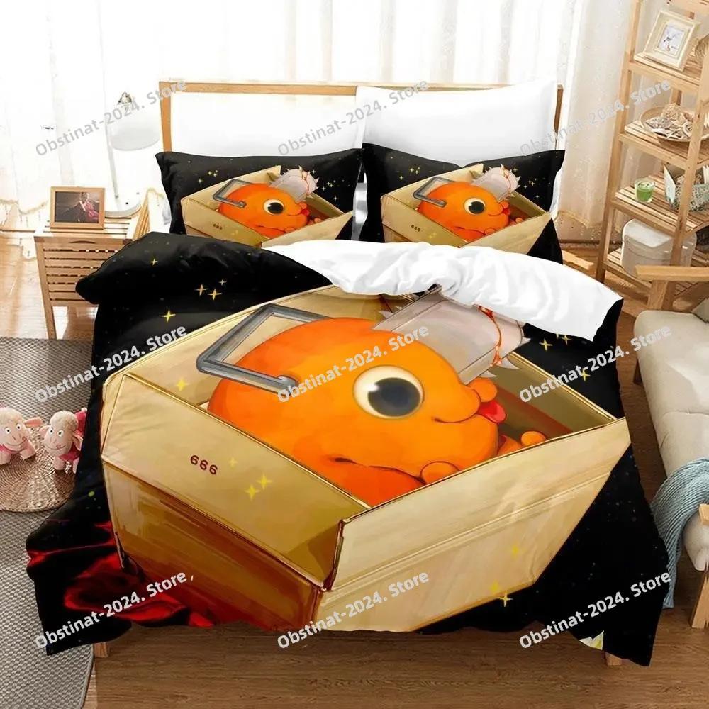 Chainsaw Man Pochita Printed Bed Set Duvet Cover Pillowcase Bedding Set Bed Linen Sheet Quilt Cover Full Queen King Size