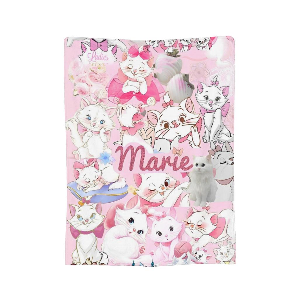 Aristocats Marie Cat Blankets Cartoon Flannel Funny Warm Throw Blankets for Bedspread  Winter,
