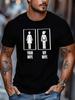 Men'S Fashion Casual Trendy Humorous Graphic T Shirt with Your Wife My Wife Restroom Sign Pattern Adult Men Street Style Daily Wear Holiday Gift Extra