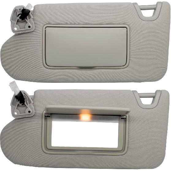 NHILES Left Driver Side Sun Visor Compatible With Nissan Altima 2013 2014 2015 2016 2017 2018 With Light, Without Sunroof 96401-3TA2A Color Gray