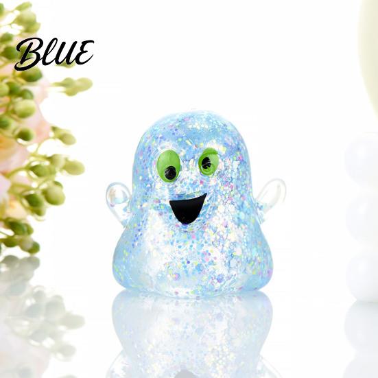 Kids Adults Sensory Toys 1/5Pcs Mini Halloween Ghost Squeeze Toy Glitter Stress Relief Fidget Ball Party Favors for Desk Relievers
