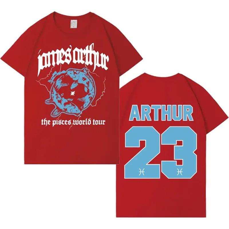 Sänger James Arthur Unisex T-Shirt Die Fische Welttournee 2026 Lässiges Mode Lockeres T-Shirt Unisex HipHop Harajuku Stil Kurz