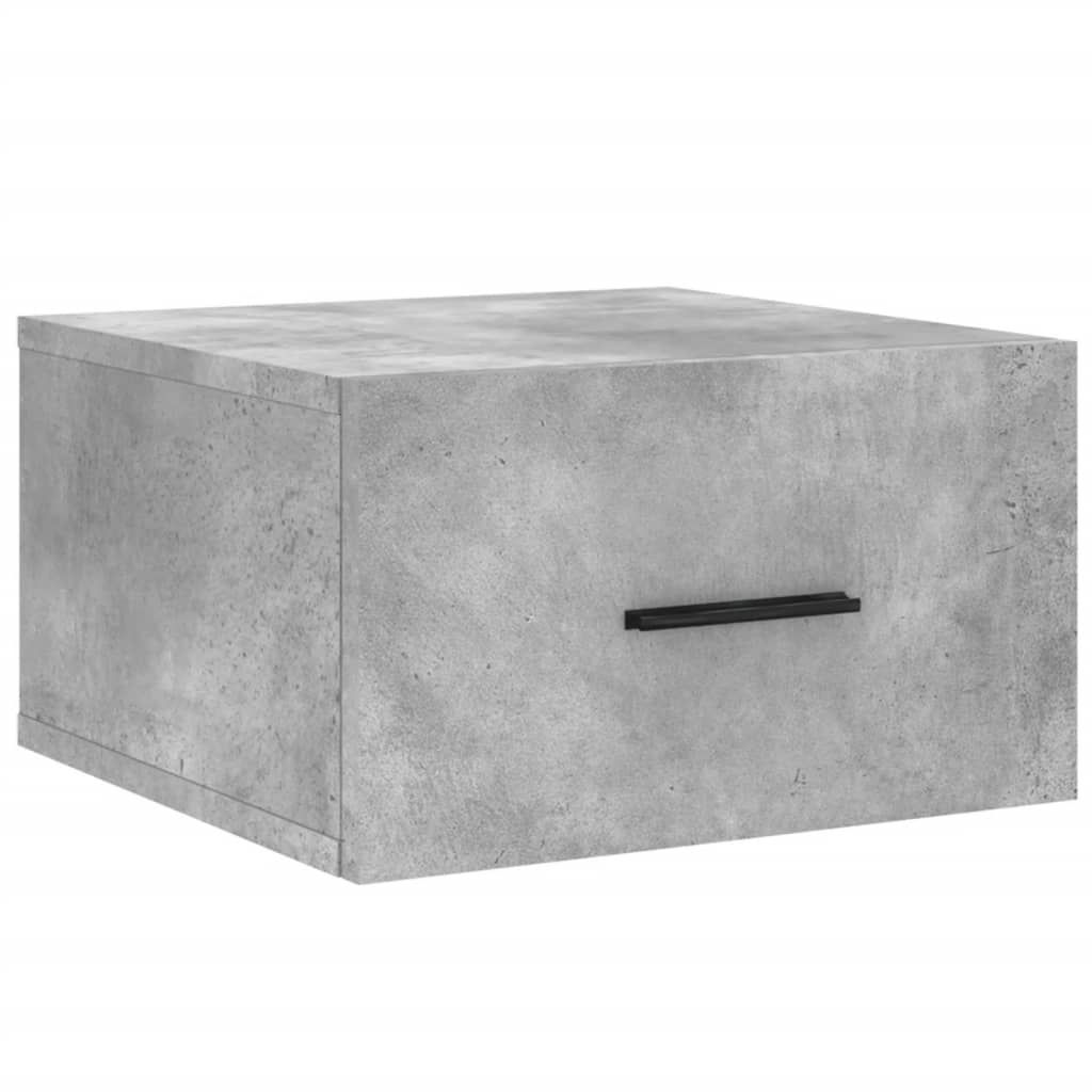 Wall Mounted Nightstands Set of 2 Concrete Gray 35 X 35 X 20 Cm