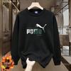 Trendy Brand Women's Pure Cotton Hoodie: Autumn/Winter 2025 Round Neck Long Sleeve Loose Fit with Plus Velvet.