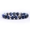 8mmdiy Natural Stone Bead Simple Hand-strung Men's Blue Pattern Stone Bracelet