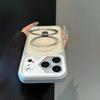 360 Degree Rotating Magnetic Bracket Case for iPhone 17 16 15 14 13 Pro Max For Magsafe Soft Frame Bumper Fold Holder Cover