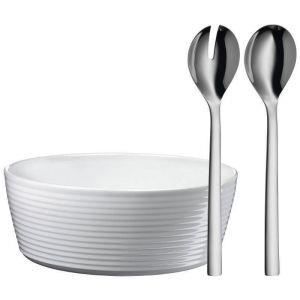 Couverts à salade - wmf - nuova - acier inoxydable 18/10 - compatible lave-vaisselle - blanc