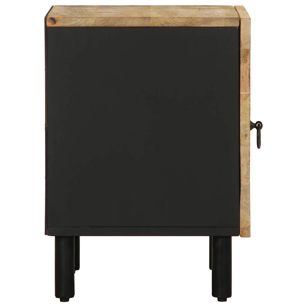 Nightstand Black 40x33.5x46 cm Rough Mango Wood