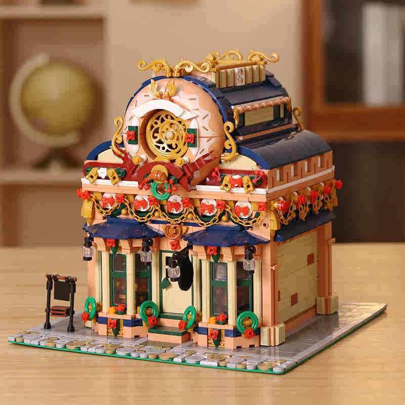 

Adult Assembly Donut Dessert Workshop Building Blocks, High-Difficulty Street Scene