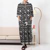 Men S Ethnic Style Printed Long Sleeve Robe Gown