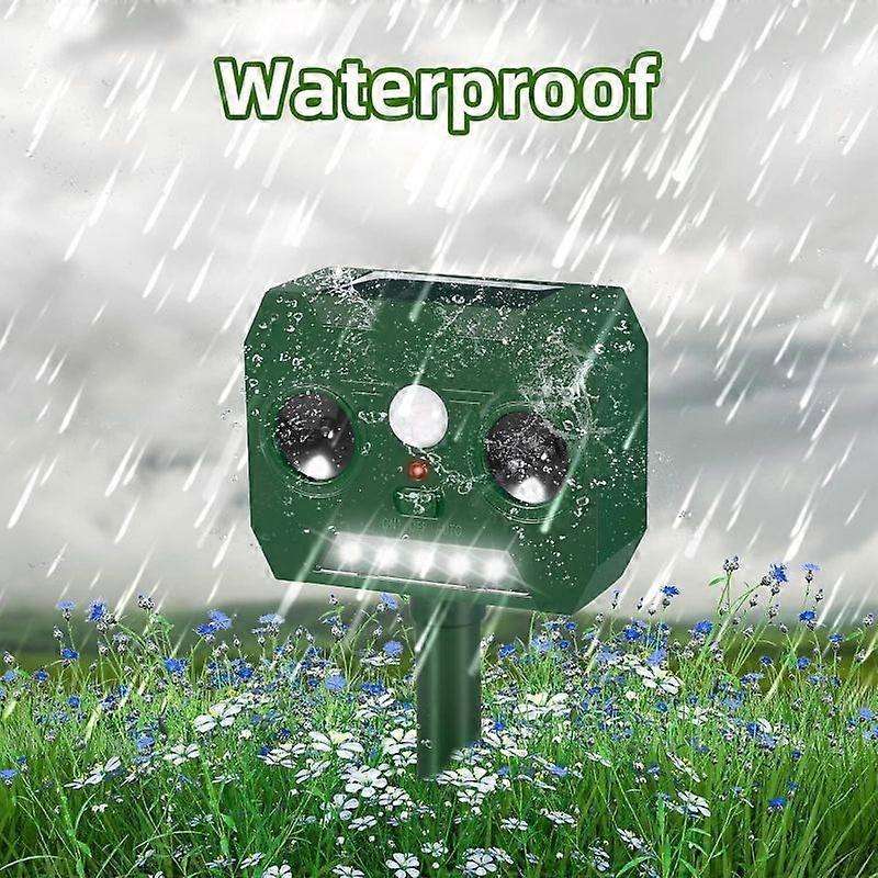 1 Pack Solar Animal Repellent Outdoor Cat Deterrent with Motion Sensor & Flash Light, 2 In 1 Deer Repellent Device for Backyard