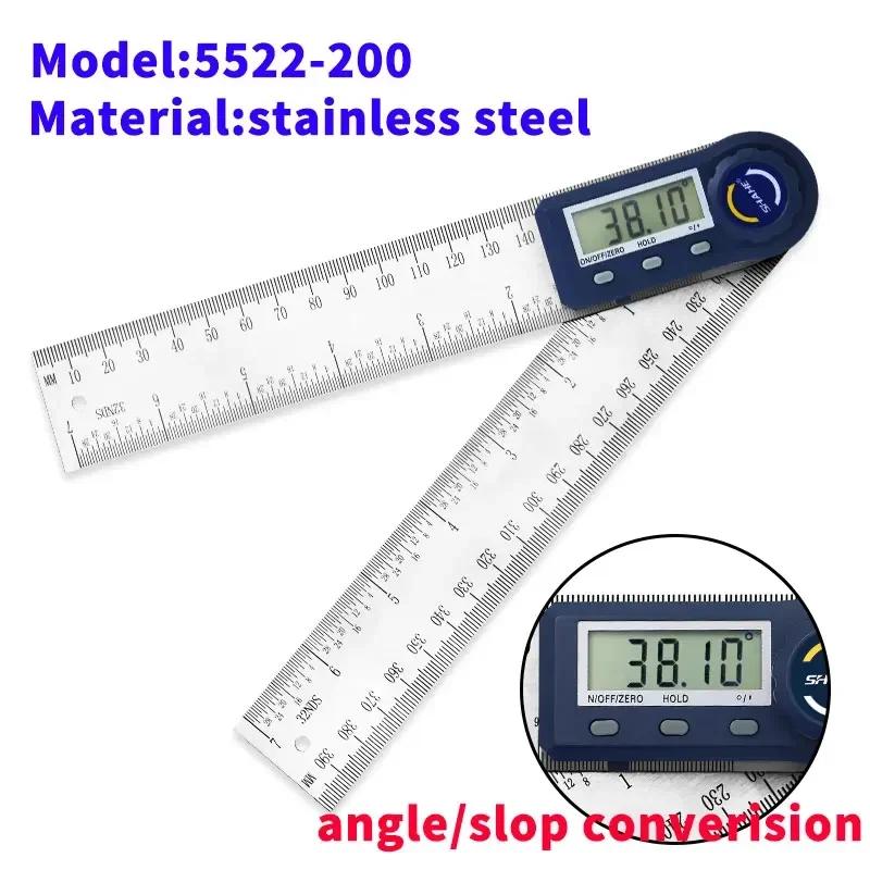 Shahe 0-200 Mm 7'' Digital Protractor Angle Ruler Electron Goniometer Protractor Inclinometer Angle Meter Measuring Tools
